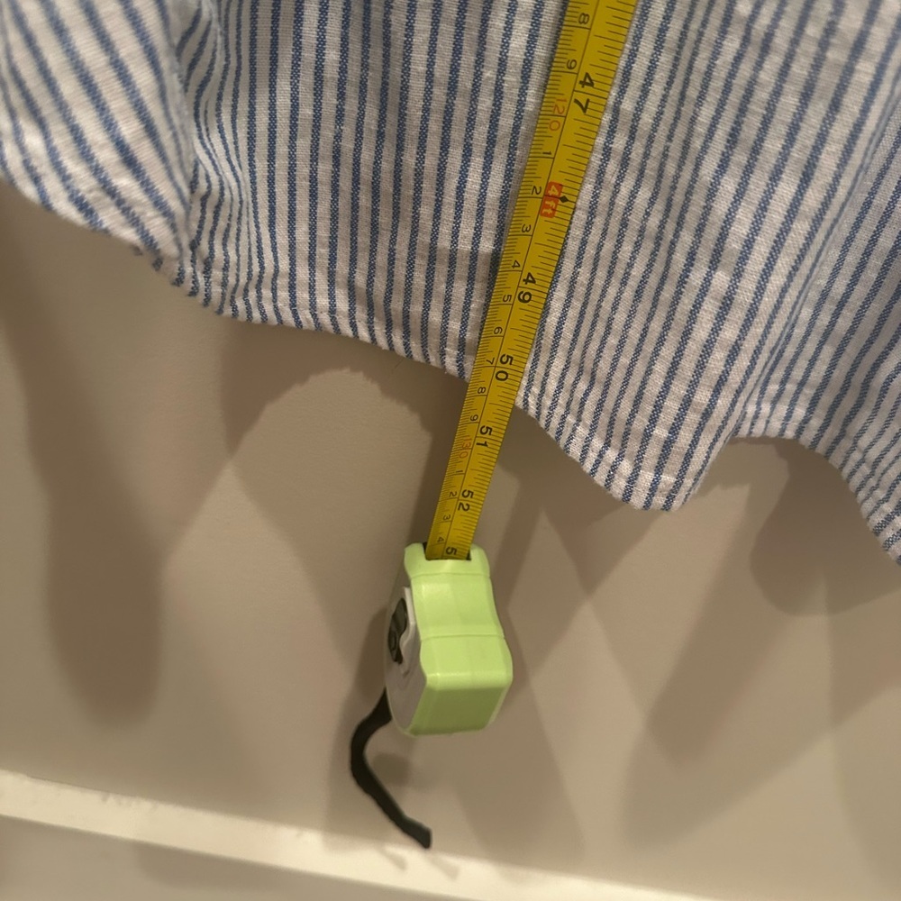 NWT Linen Blend 3/4 Sleeve Midi Shirtdress Pockets Coastal Cover Up Sz L - Picture 6 of 13